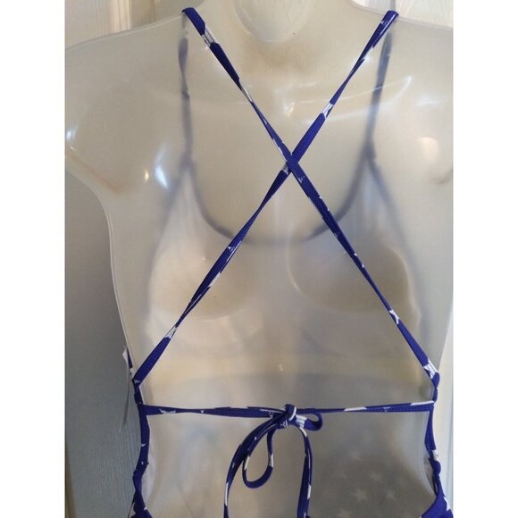 Bongo 1 Pc Swimsuit Blue Red Stars Patriotic Criss Cross Straps Sz M Jun… - Picture 5 of 10